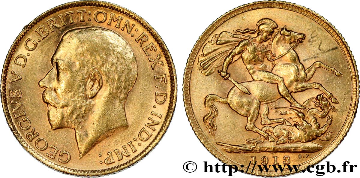 ORO, PALADIO Y PLATINO INVERSIÓN 1 Souverain Georges V
1913 Londres EBC