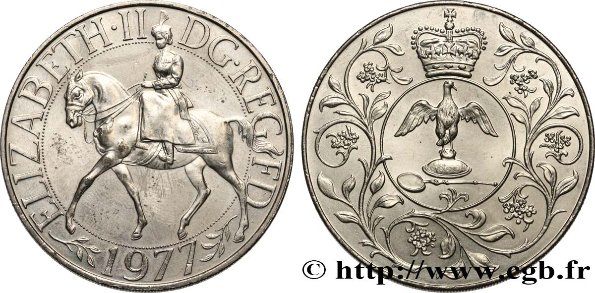 ROYAUME-UNI 25 New Pence jubilé d’argent d’Elisabeth II 1977  SUP+