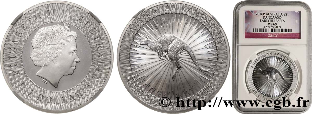 AUSTRALIE 1 Dollar Kangourou 2016 Perth FDC69 NGC