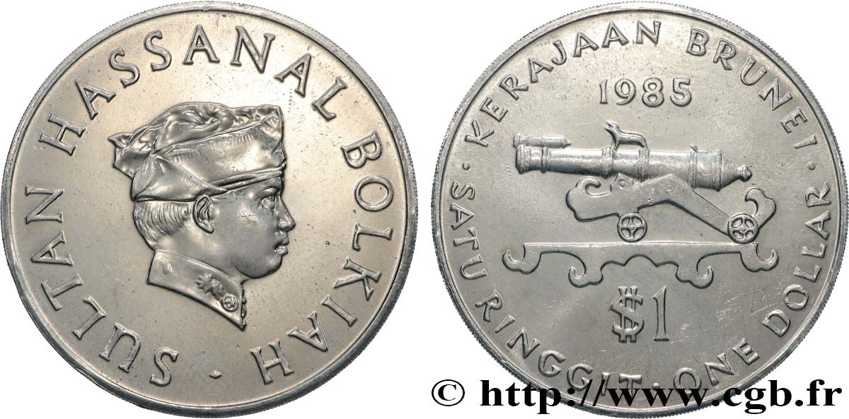 BRUNEI 1 Dollar Sultan Hassanal Bolkiah 1985  SC 