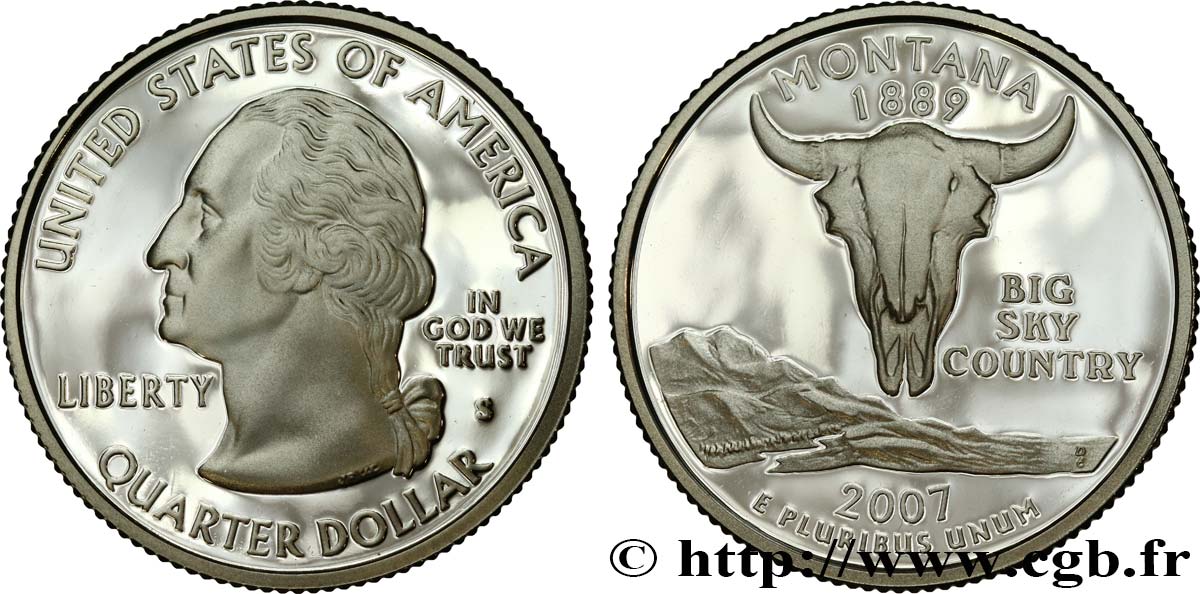 ÉTATS-UNIS D AMÉRIQUE 1/4 Dollar Montana - Silver Proof 2007 San Francisco SPL 