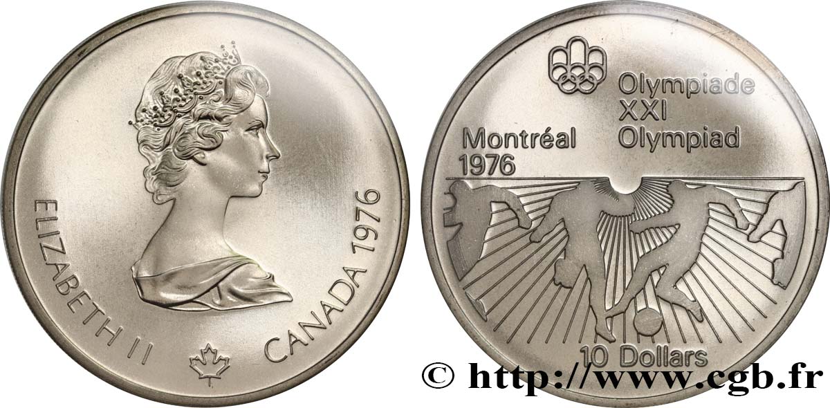 CANADA 10 Dollars JO Montréal 1976 football / Elisabeth II 1976  FDC 