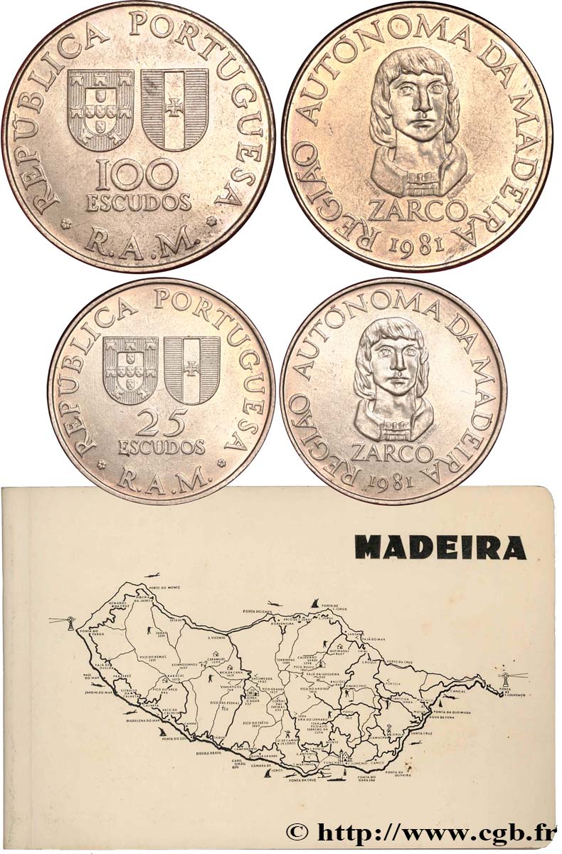 MADÈRE Série 25 & 100 Escudos 1981  SPL 
