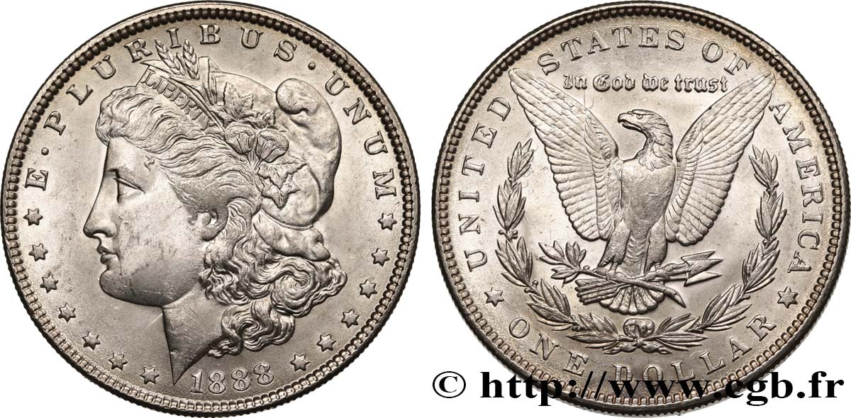 ÉTATS-UNIS D AMÉRIQUE 1 Dollar Morgan 1888 Philadelphie SPL 