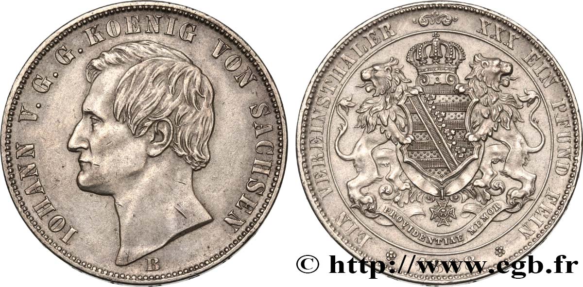 ALLEMAGNE - SAXE 1 Thaler Jean 1868 Dresde SUP 