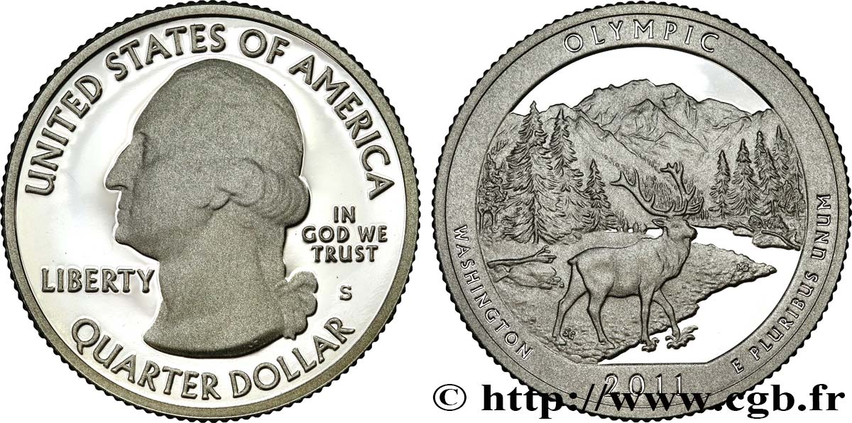 UNITED STATES OF AMERICA 1/4 Dollar Parc National d’Olympic - Washington - Silver Proof 2011 San Francisco MS 