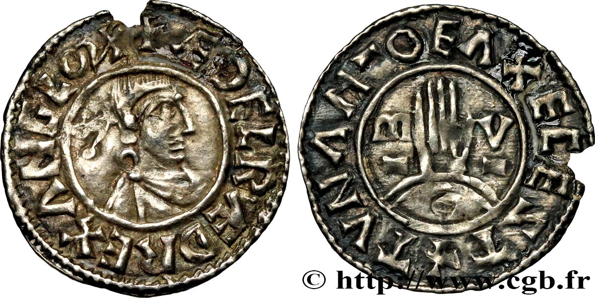 ENLGAND - KINGS OF ENGLAND - AETHELRED II Penny n.d. Exeter AU 