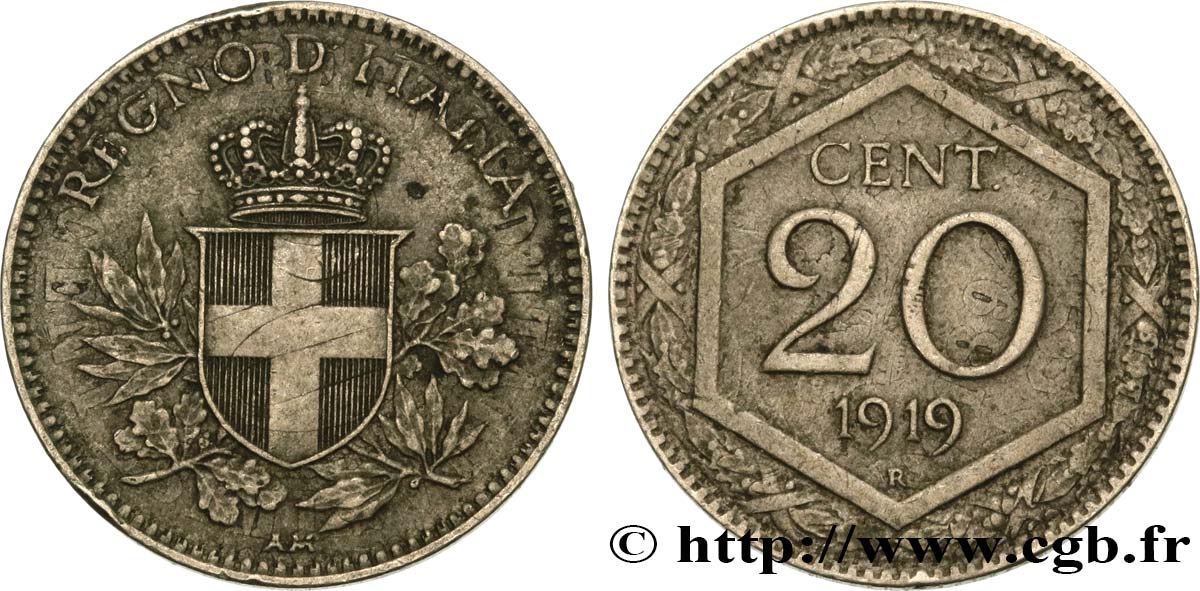 ITALIE 20 Centesimi écu 1919 Rome TTB