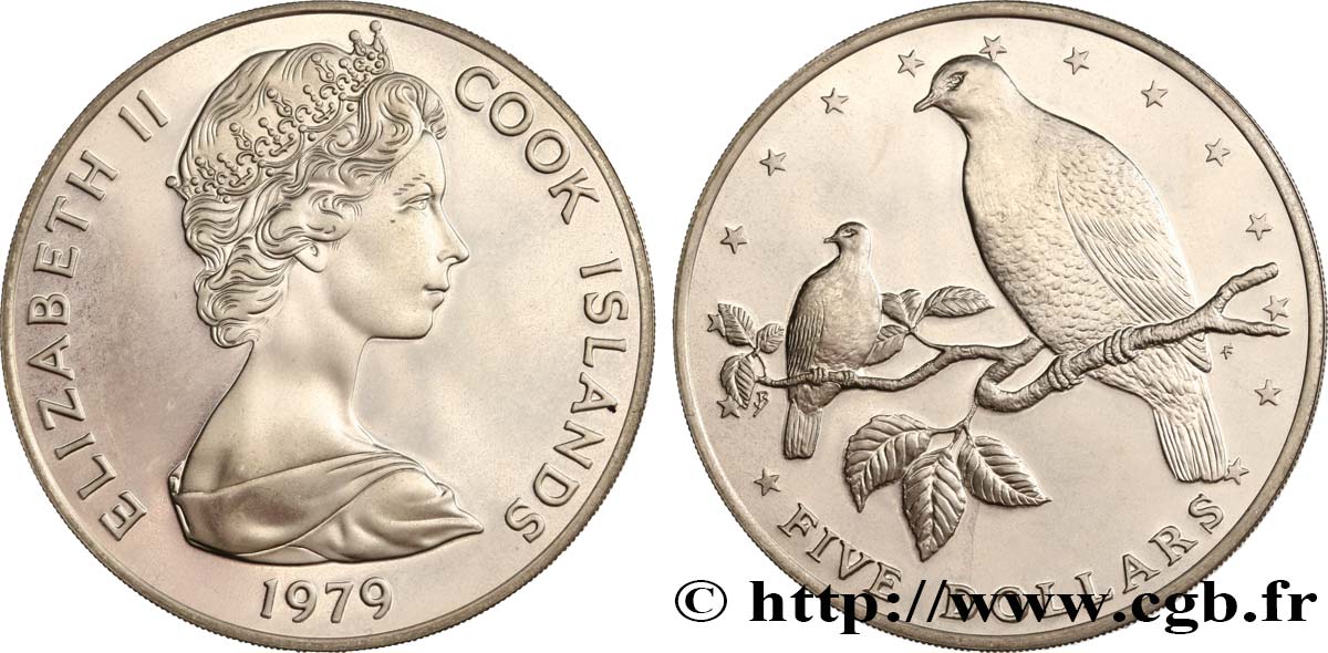 COOK ISLANDS 5 Dollars roof Colombes 1979  MS 