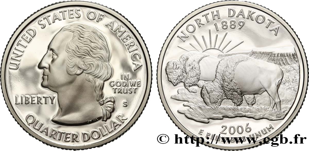 UNITED STATES OF AMERICA 1/4 Dollar Dakota du Nord - Silver Proof 2006 San Francisco MS