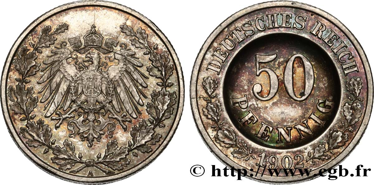 GERMANIA Epreuve de 50 Pfennig 1902 Berlin MS 