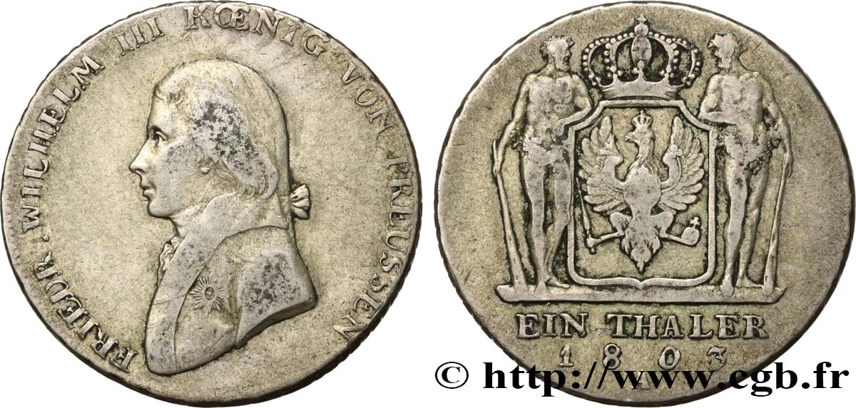 GERMANY - PRUSSIA 1 Thaler Frédéric-Guillaume III 1803 Berlin VF 