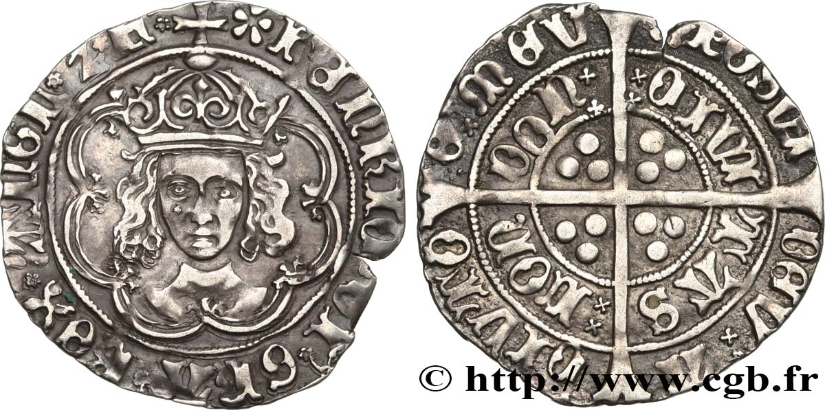 ANGLETERRE - ROYAUME D ANGLETERRE - HENRY VII Gros (groat) n.d. Londres XF 