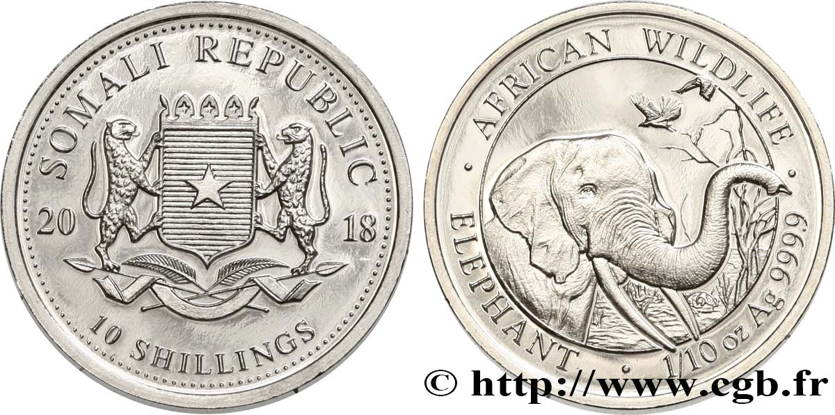 SOMALIA 10 Shillings Proof 2018  MS 