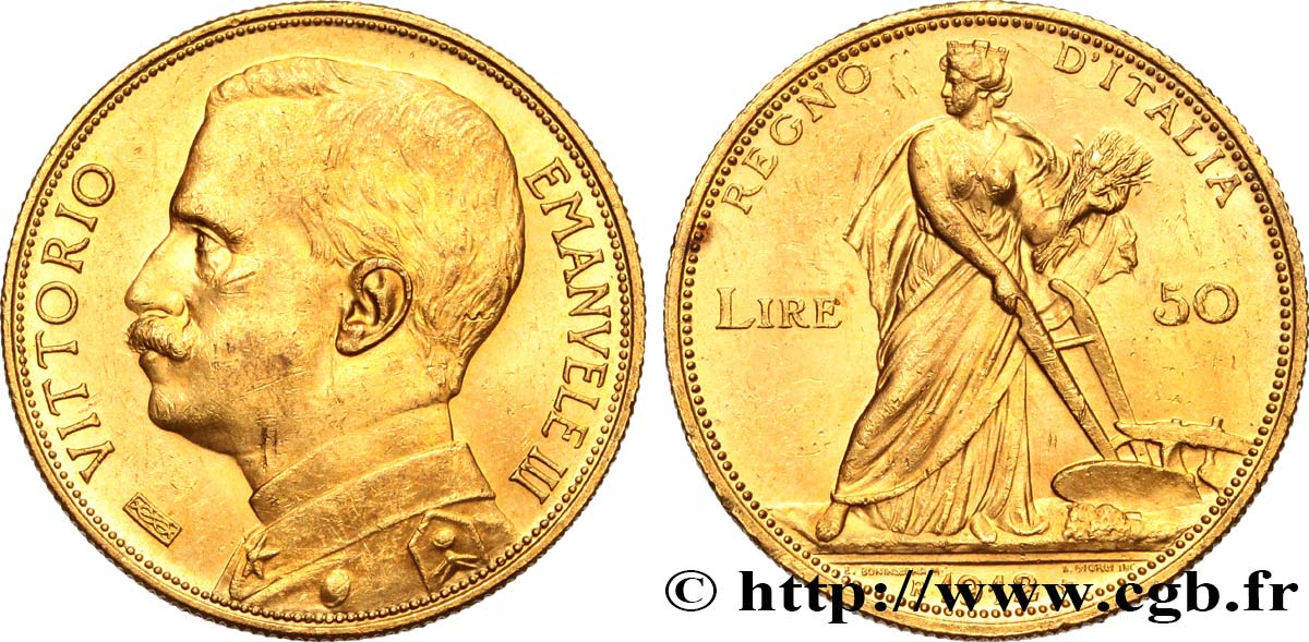 ITALIA - REGNO D ITALIA - VITTORIO EMANUELE III 50 Lire 1912 Rome MS 