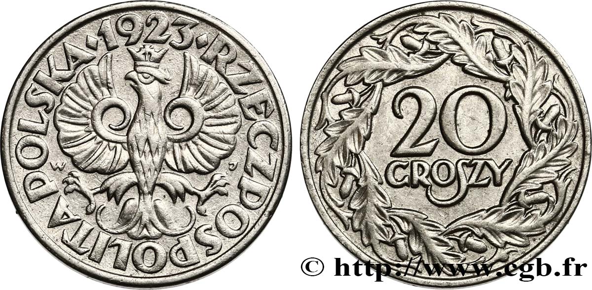 POLOGNE 20 Groszy 1923 SUP