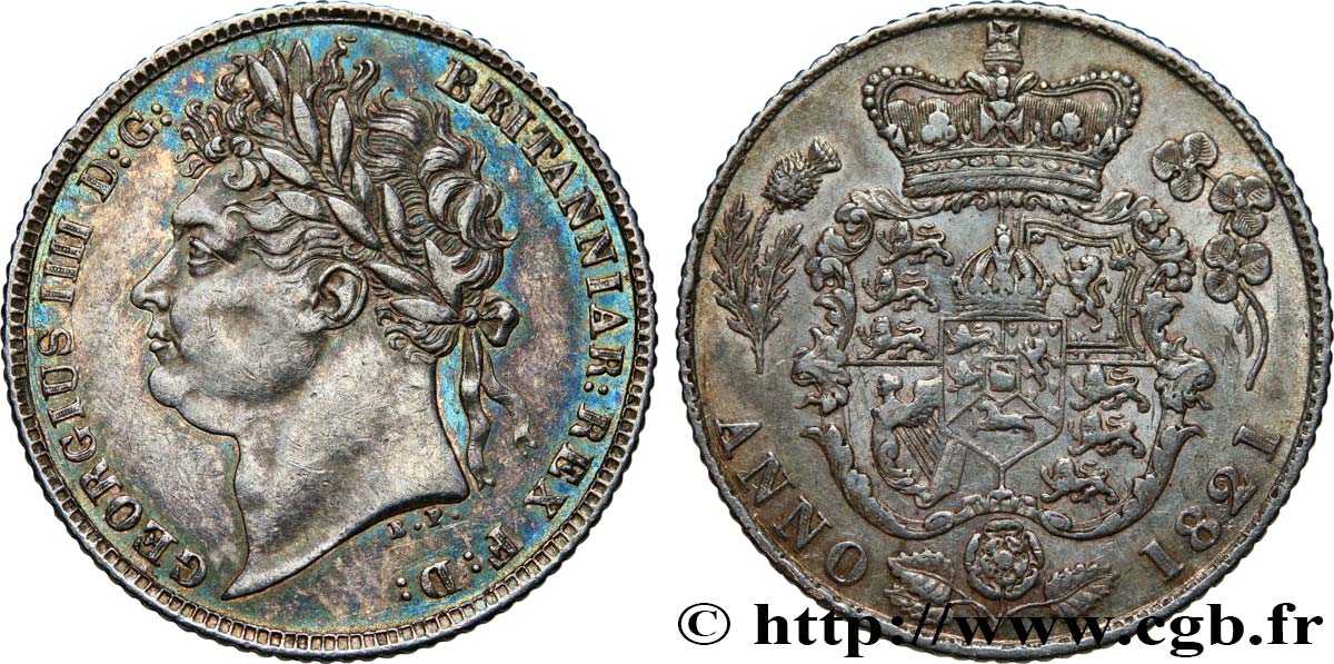 ROYAUME-UNI 6 Pence Georges IV 1821 Londres SUP 