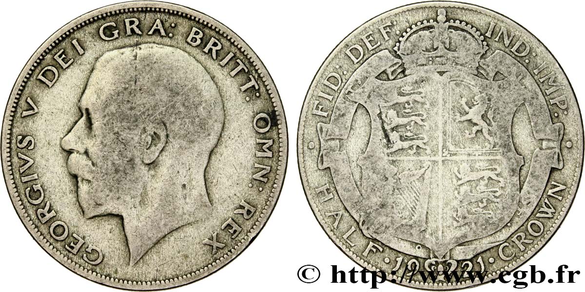 REGNO UNITO 1/2 Crown Georges V 1921 MB