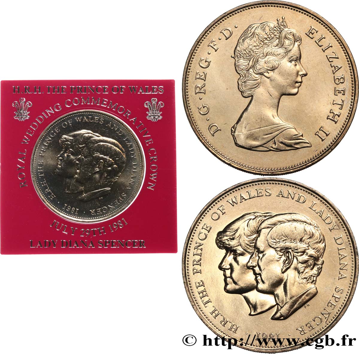 ROYAUME-UNI 25 New Pence (1 Crown) mariage du Prince de Galles et de Lady Diana Spencer 1981  SPL 