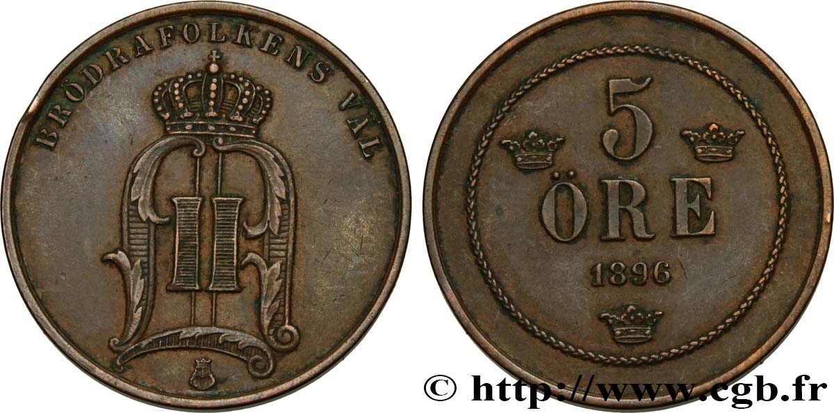 SVEZIA 5 Ore Oscar II 1899 Copenhague q.SPL 