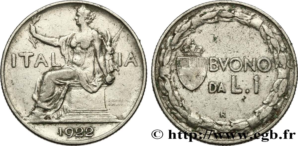 ITALY 1 Lira (Buono da L.1) Italie assise 1922 Rome - R XF