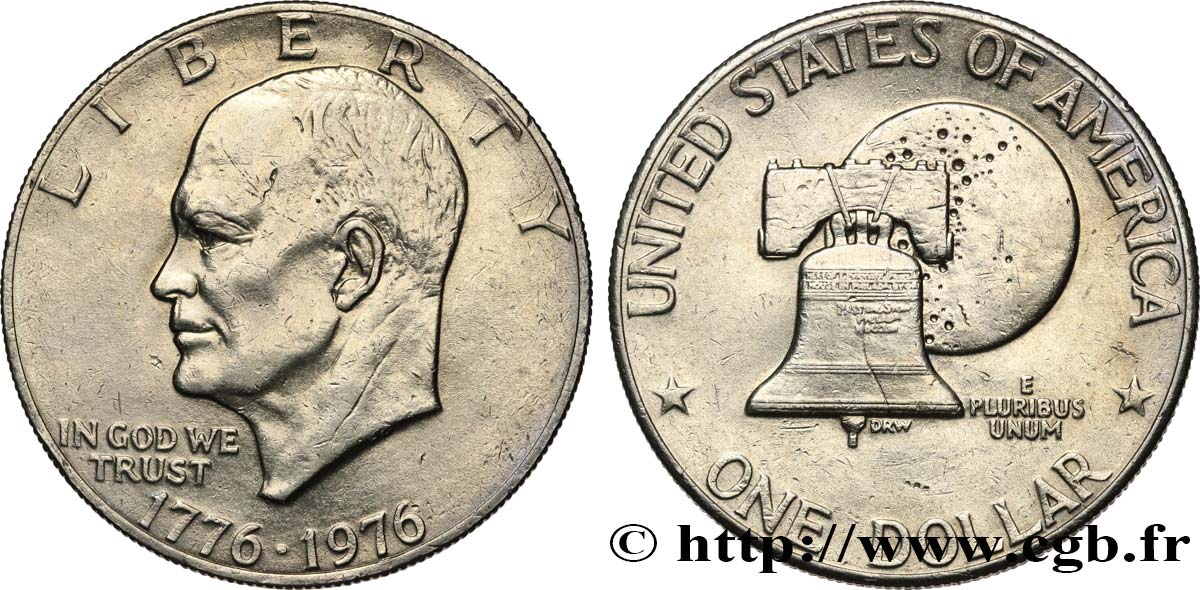 ÉTATS-UNIS D AMÉRIQUE 1 Dollar Eisenhower bicentenaire 1976 Philadelphie TTB