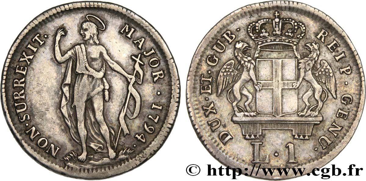 ITALIA - REPUBBLICA DE GENOVA 1 Lire 1794 Gênes BB 
