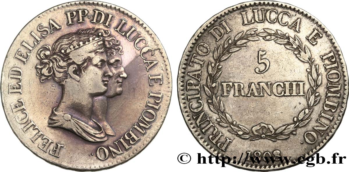 ITALIEN - LUCQUES UND PIOMBINO 5 Franchi Elise et Félix Baciocchi 1808 Florence  