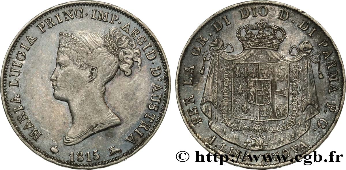 ITALIE - PARME ET PLAISANCE 1 Lira Marie-Louise 1815 Milan TTB+