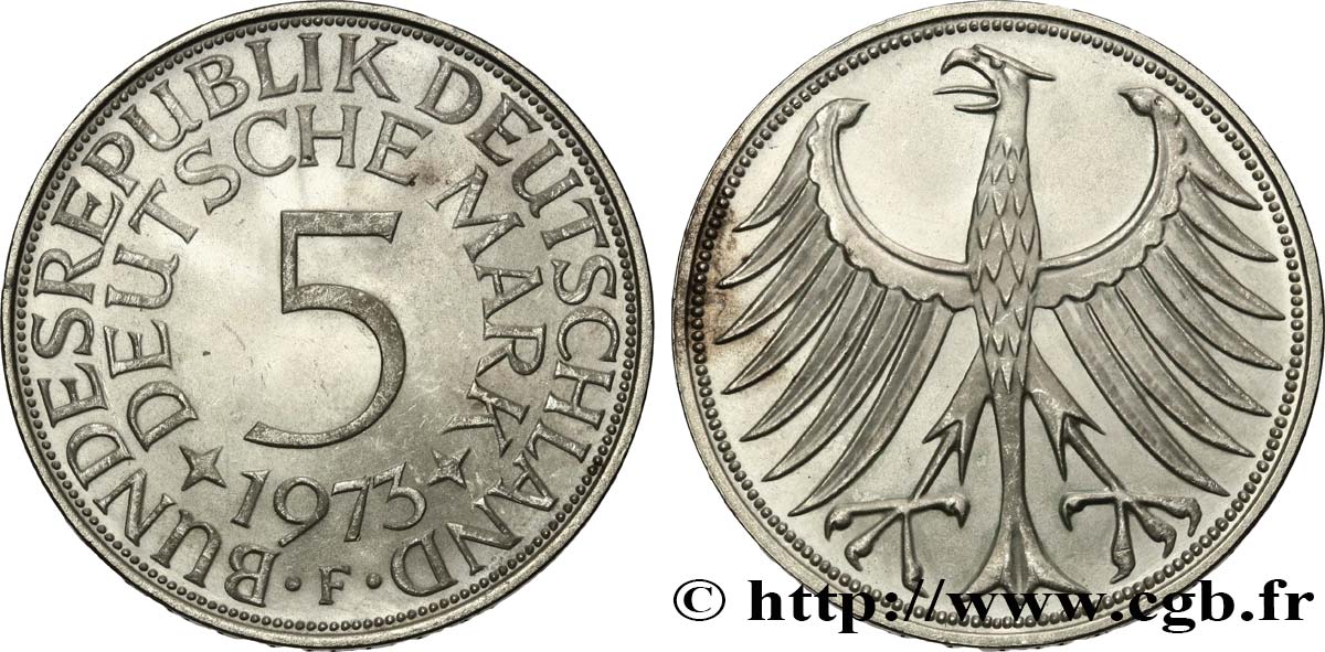 ALLEMAGNE 5 Mark aigle 1973 Stuttgart SUP