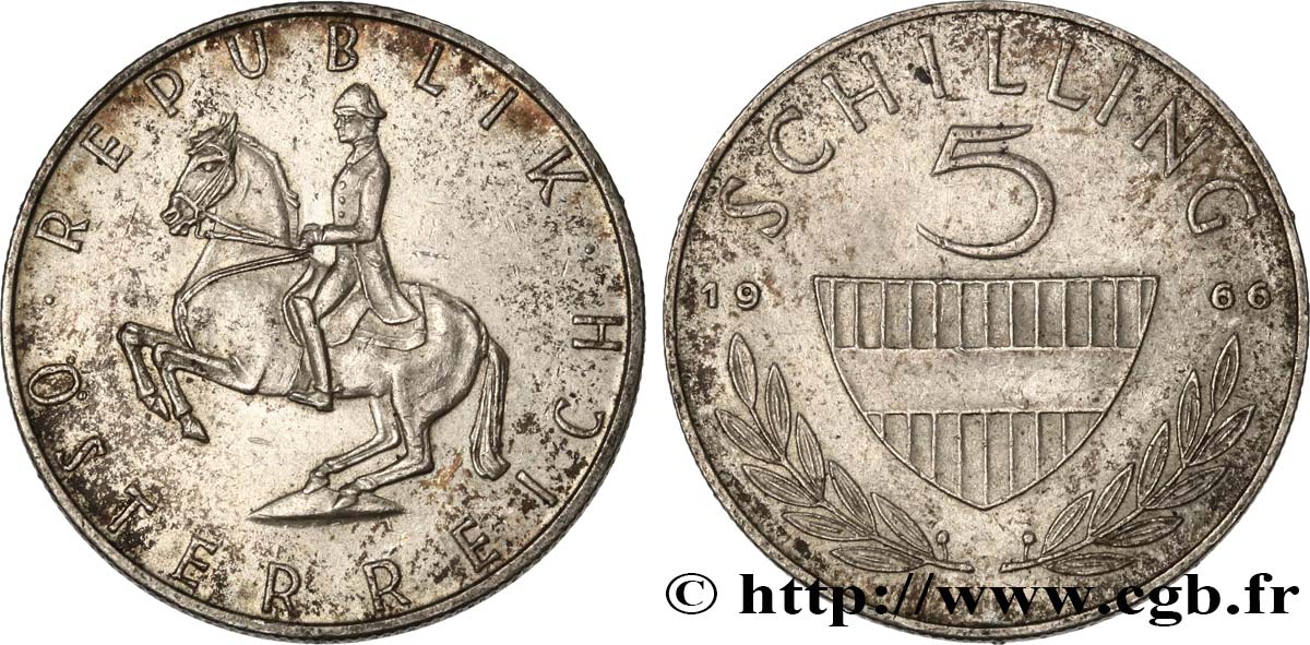 ÖSTERREICH 5 Schilling 1966 VZ