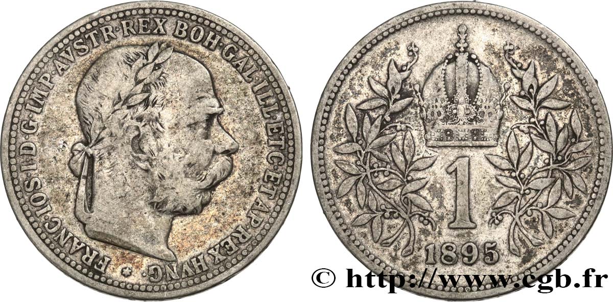 ÖSTERREICH 1 Corona François-Joseph Ier tête laurée 1895 Vienne S