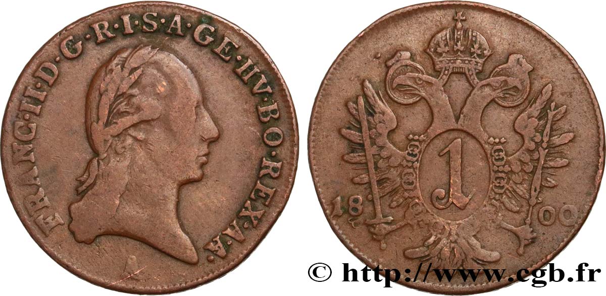 ÖSTERREICH 1 Kreuzer François / aigle 1800 Vienne S