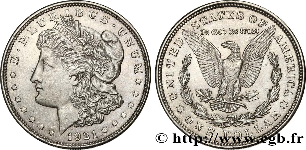 UNITED STATES OF AMERICA 1 Dollar Morgan 1921 Denver AU 