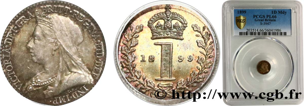 GRANDE BRETAGNE - VICTORIA 1 Penny “Old head” 1899  FDC66 PCGS