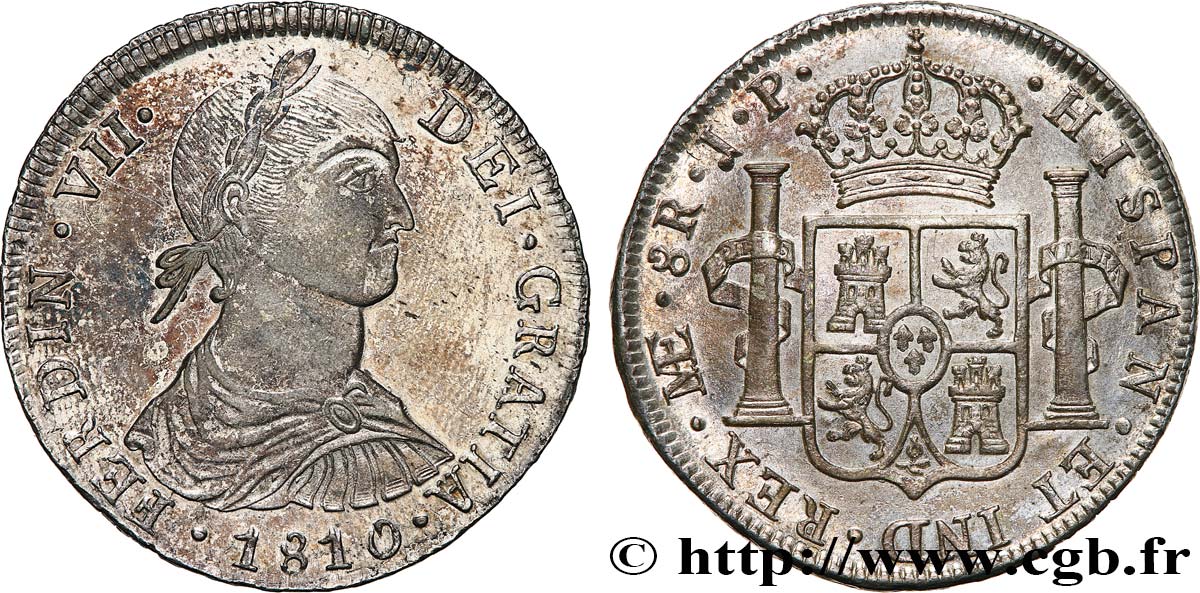 PÉROU - FERDINAND VII 8 Reales 1810 Lima SPL 