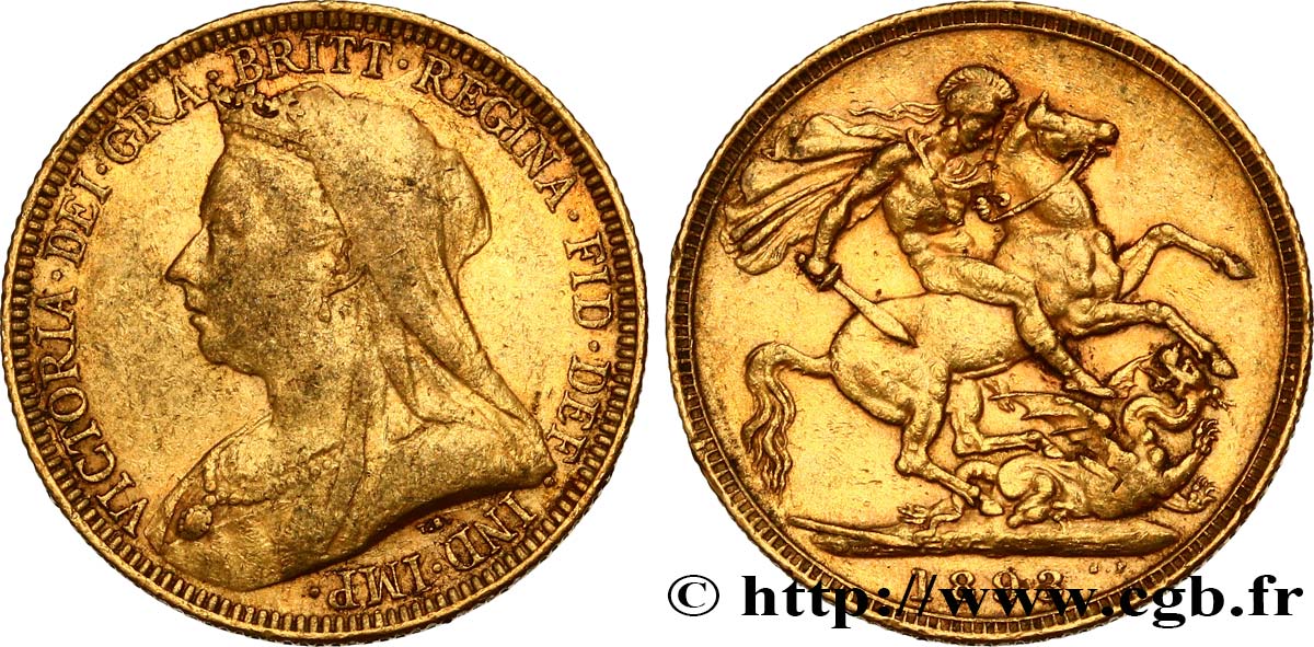 OR, PALLADIUM ET PLATINE INVESTISSEMENT 1 Souverain “Old Head” Victoria 1893 Londres TB+