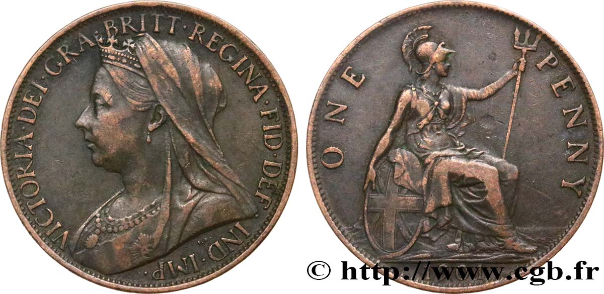 UNITED KINGDOM 1 Penny Victoria 1901 VF