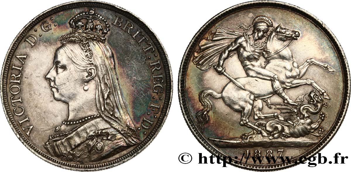 GRAN BRETAÑA - VICTORIA 1 Crown buste du jubilé 1887  MBC+ 