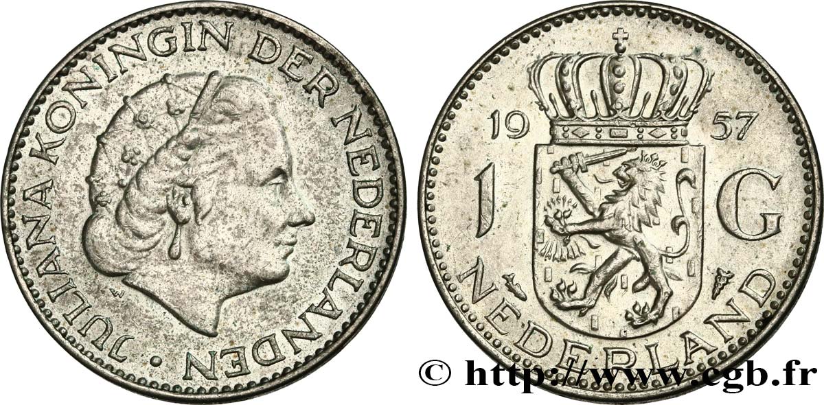 PAESI BASSI 1 Gulden Juliana 1957 SPL
