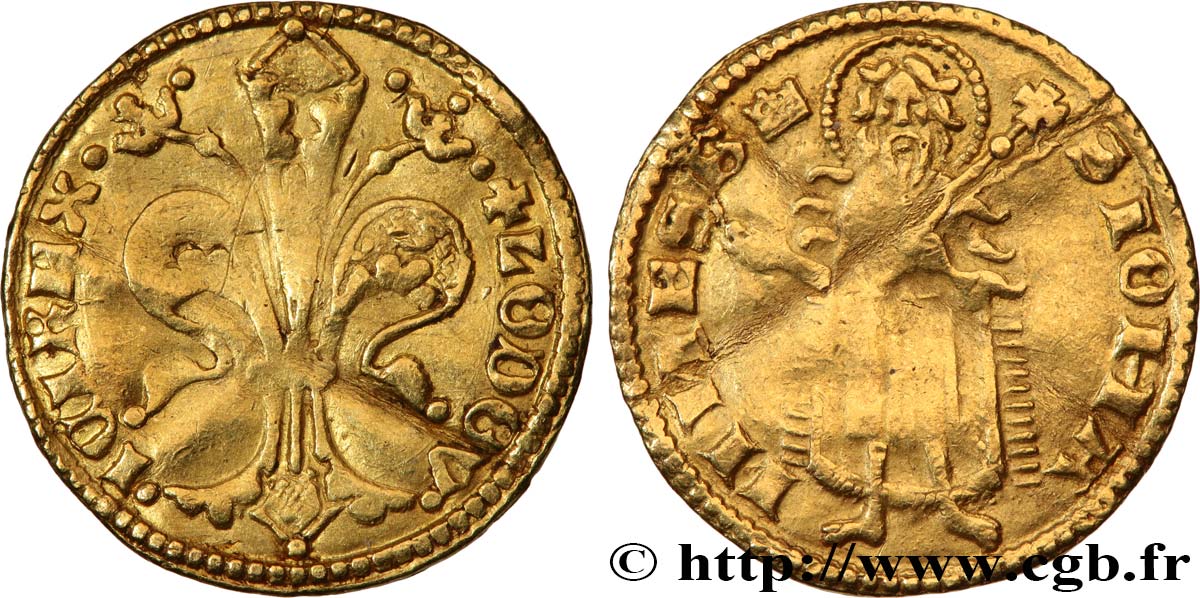 HUNGARY - LOUIS I Florin d or c. 1342-1382  XF 