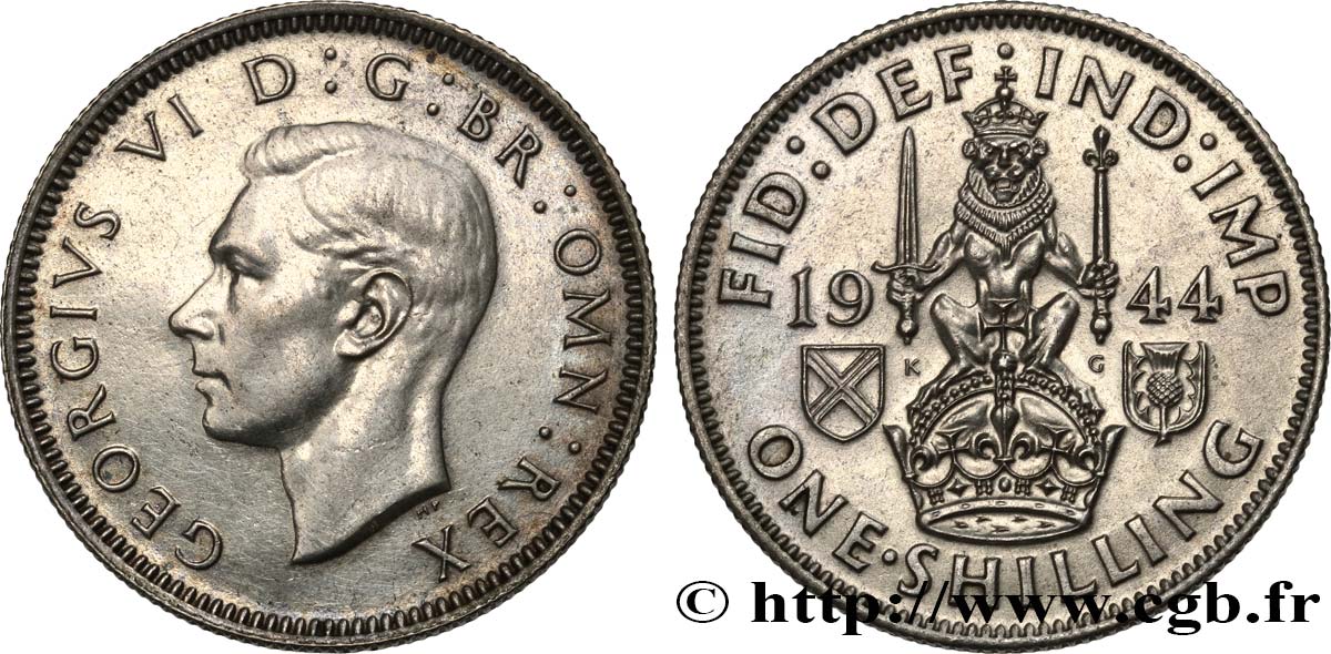 REINO UNIDO 1 Shilling Georges VI “Scotland reverse” 1944 MBC+/EBC