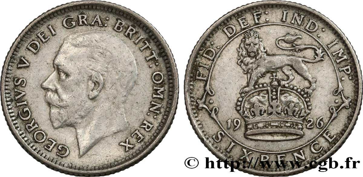 REGNO UNITO 6 Pence Georges V 1926 BB