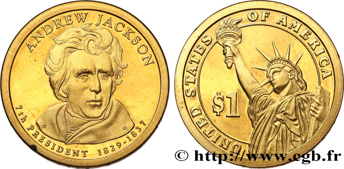 ÉTATS-UNIS D AMÉRIQUE 1 Dollar Présidentiel Andrew Jackson - Proof 2008 San Francisco SPL