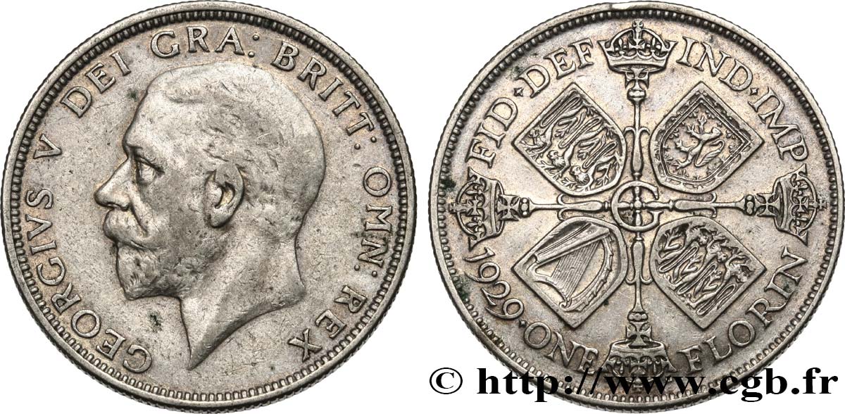 ROYAUME-UNI 1 Florin Georges V 1929 TTB