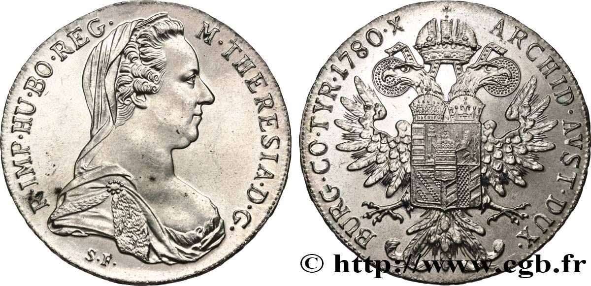 AUTRICHE 1 Thaler (REFRAPPE) Marie-Thérèse 1780 Vienne SPL