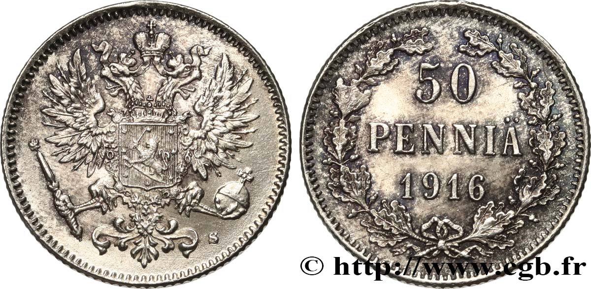 FINLANDE 50 Pennia 1916 Helsinki SPL