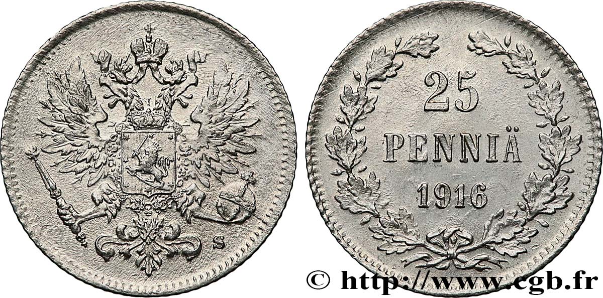 FINNLAND 25 Pennia 1916 Helsinki fST