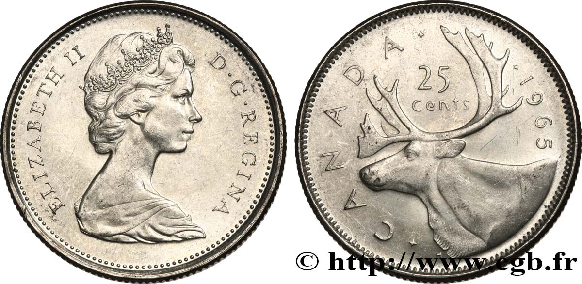 CANADA 25 Cents 1965 Ottawa SPL