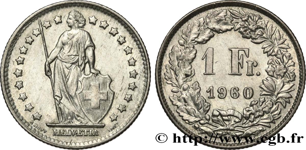 SUISSE 1/2 Franc Helvetia 1960 Berne SUP